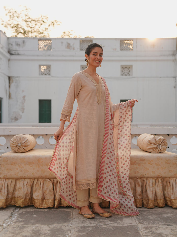 BEIGE KURTA SET
