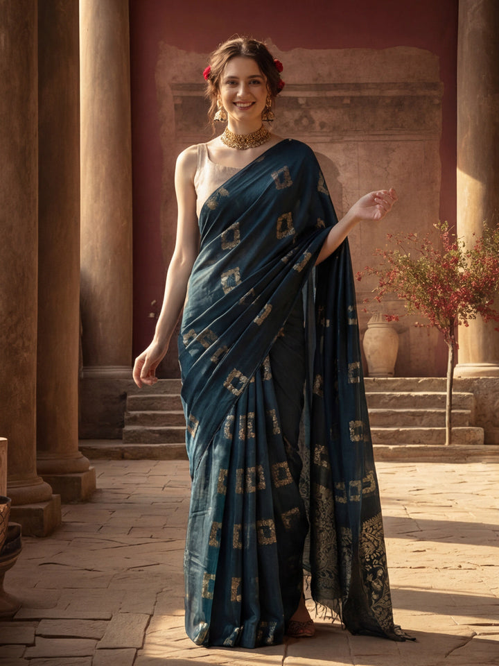 Banarasi Zari Woven Cotton Blend Saree