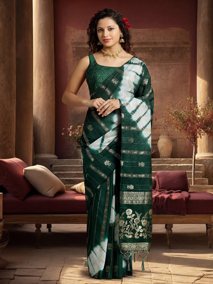 Banarasi Cotton Blend Tie-Dye Saree