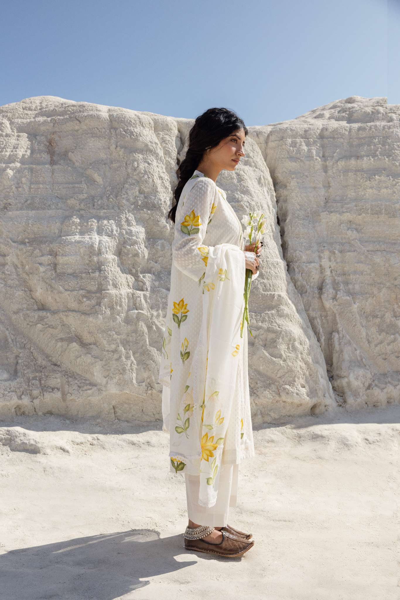HAND PAINTED YELLOW KURTA SET