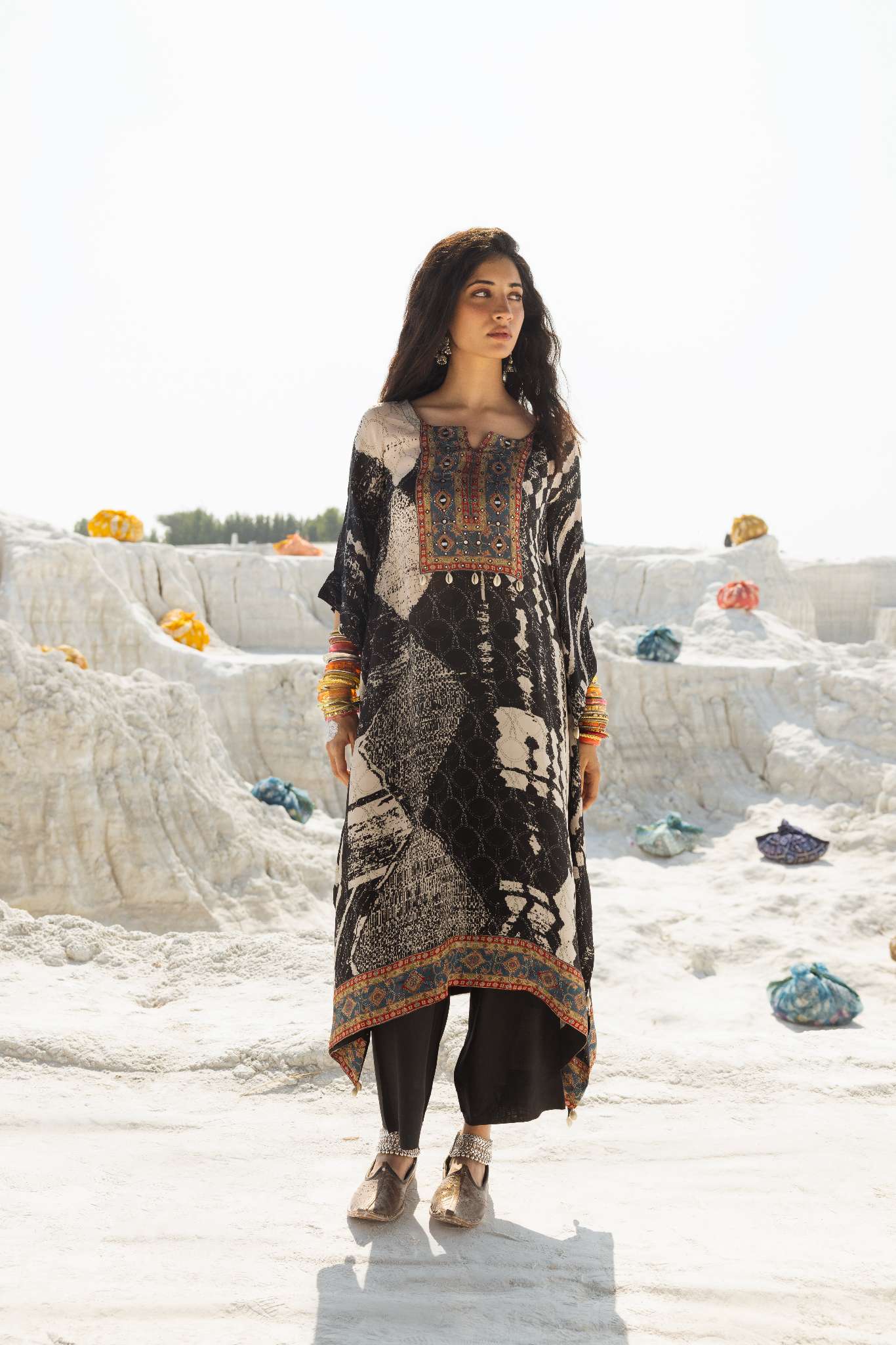 IKAT PRINT KAFTAN AND PANT SET