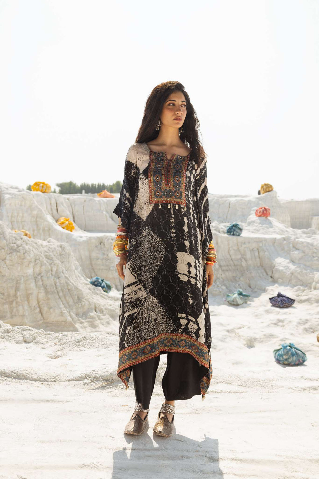 IKAT PRINT KAFTAN AND PANT SET