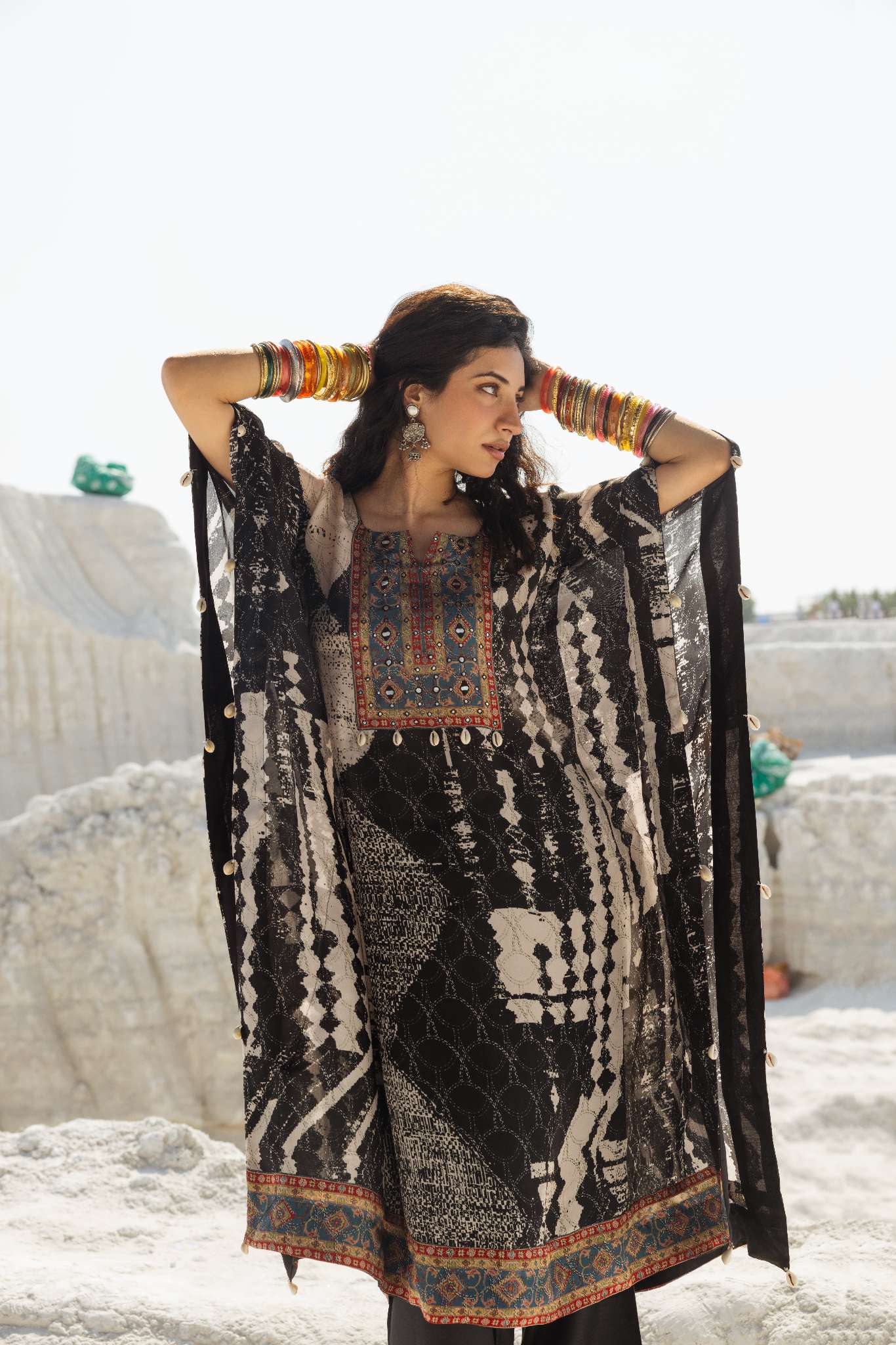 IKAT PRINT KAFTAN AND PANT SET