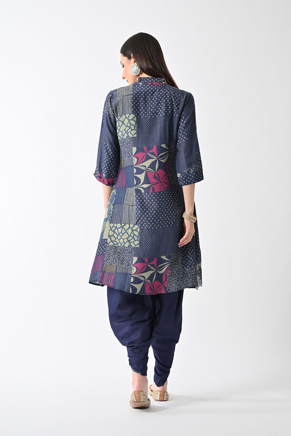 Blue Printed Kurta 2 Pcs Set