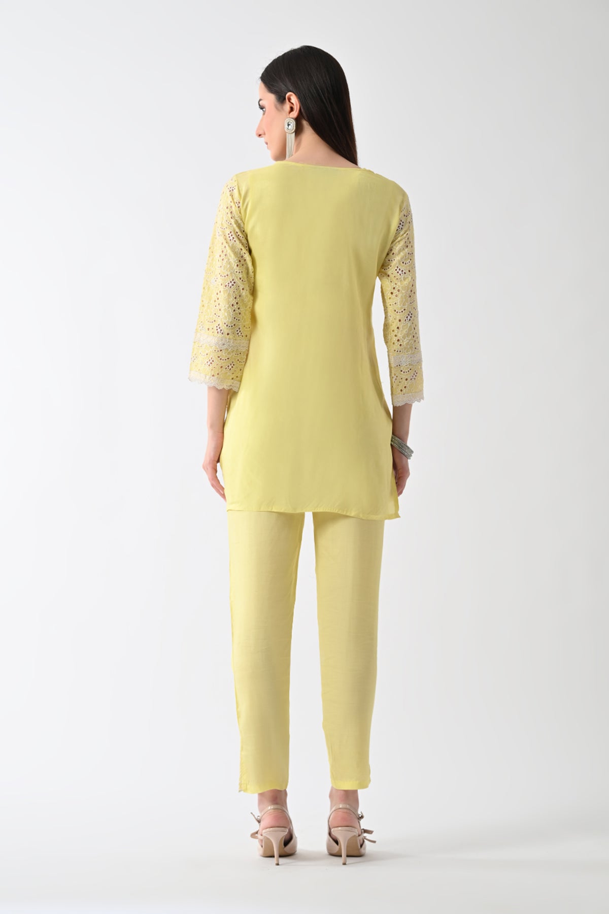 Yellow Embellished Kurta 2 Pcs Set