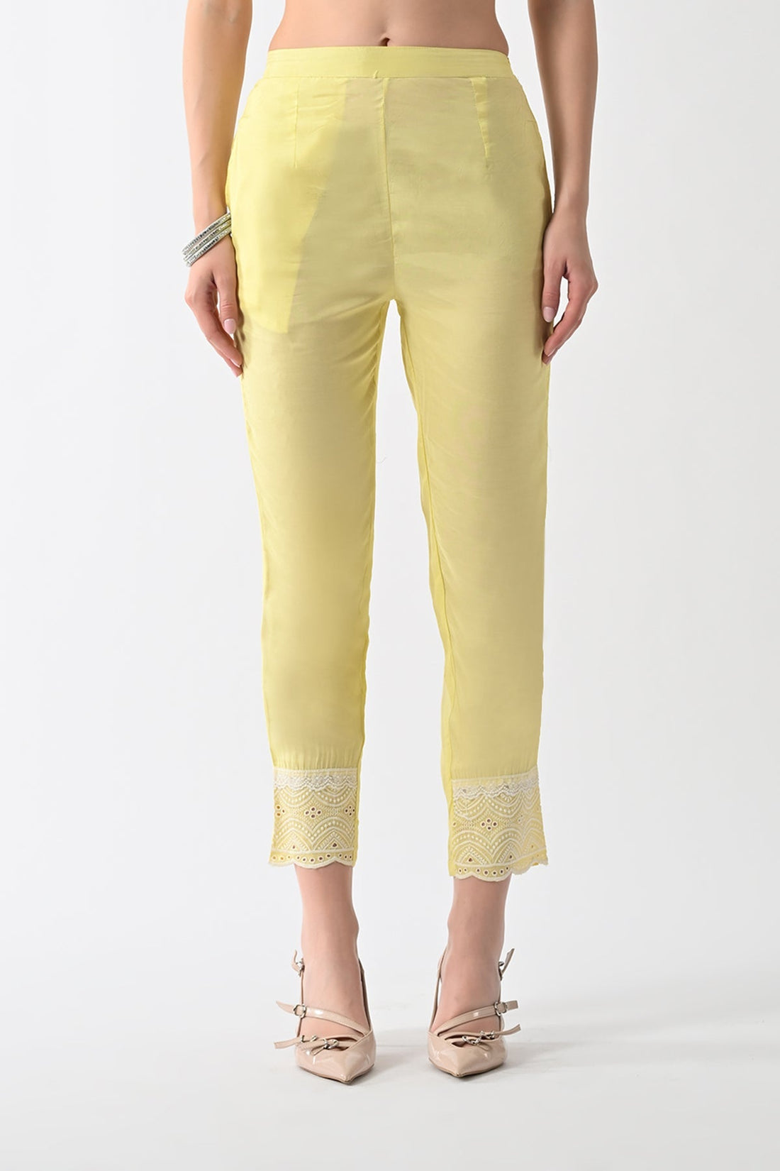 Yellow Embellished Kurta 2 Pcs Set