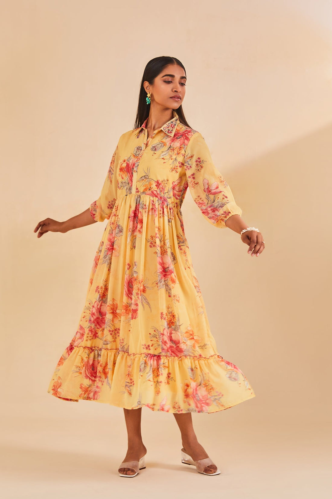 Yellow Printed Dress