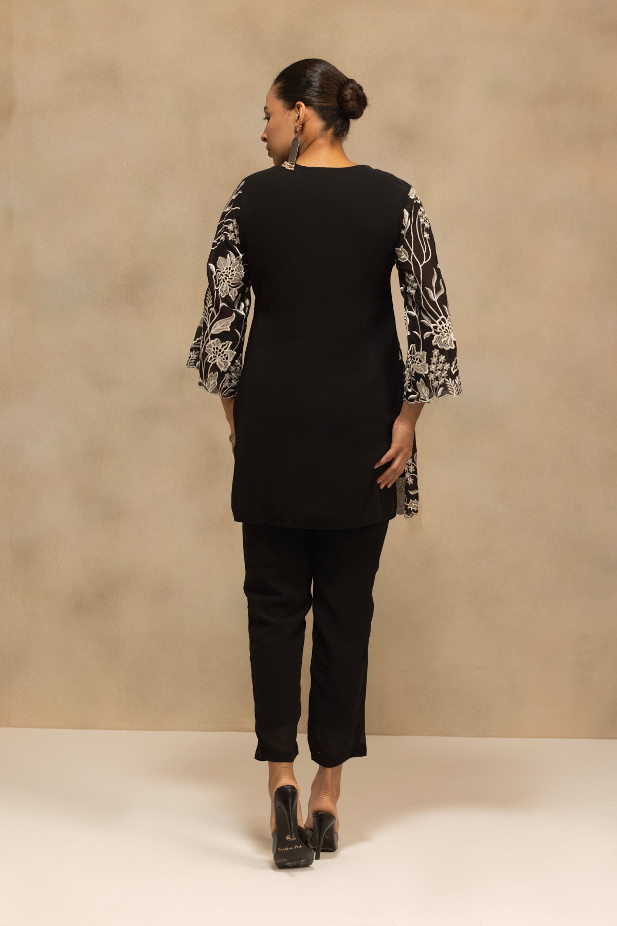 Black Embroidered Co-Ord Set