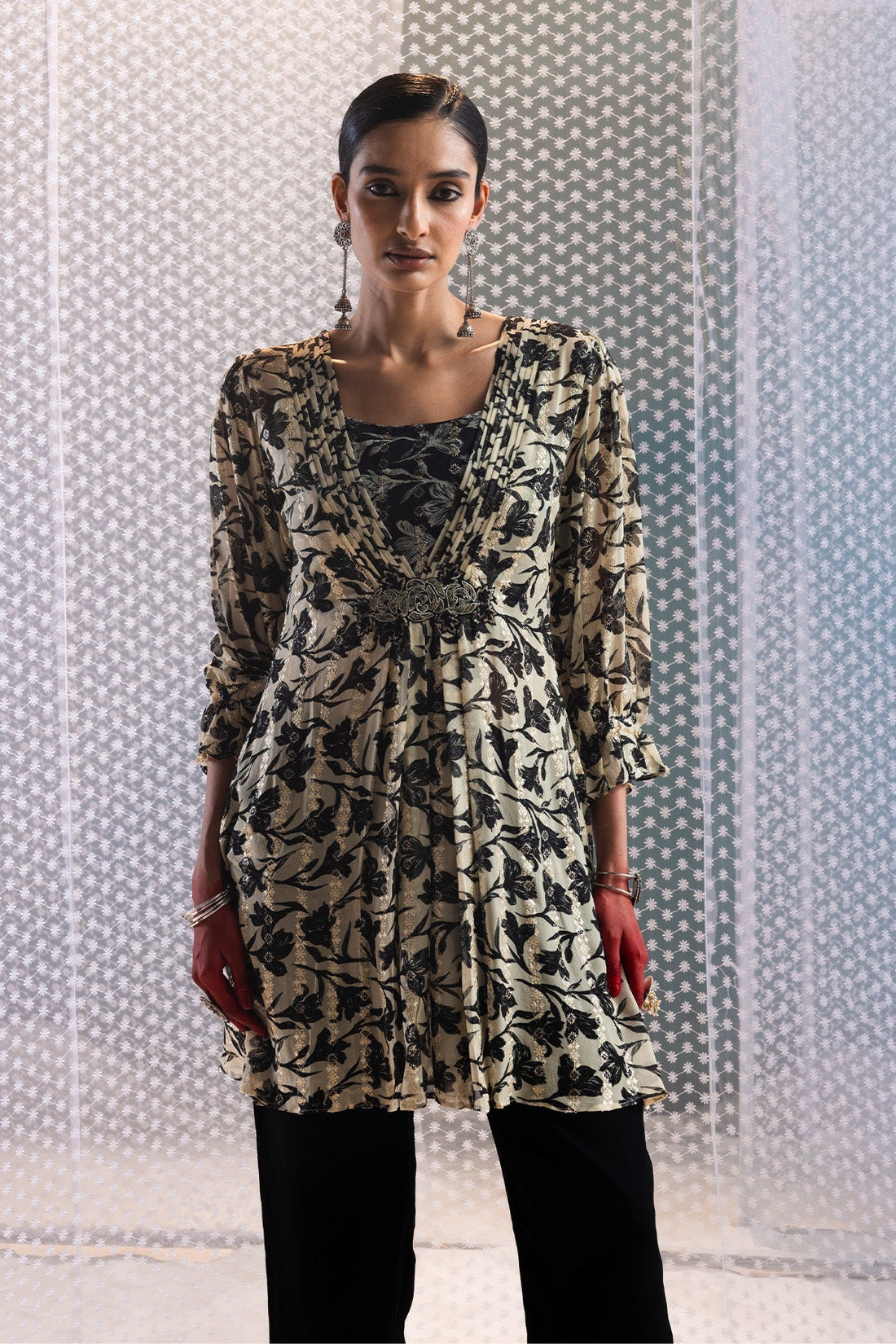 Cream Printed Dress