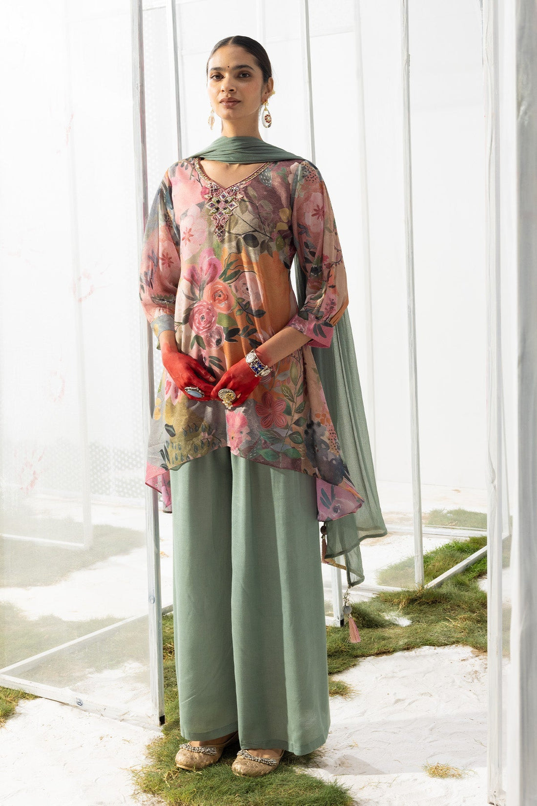 Multi-Printed Kurta 3 Pcs Set