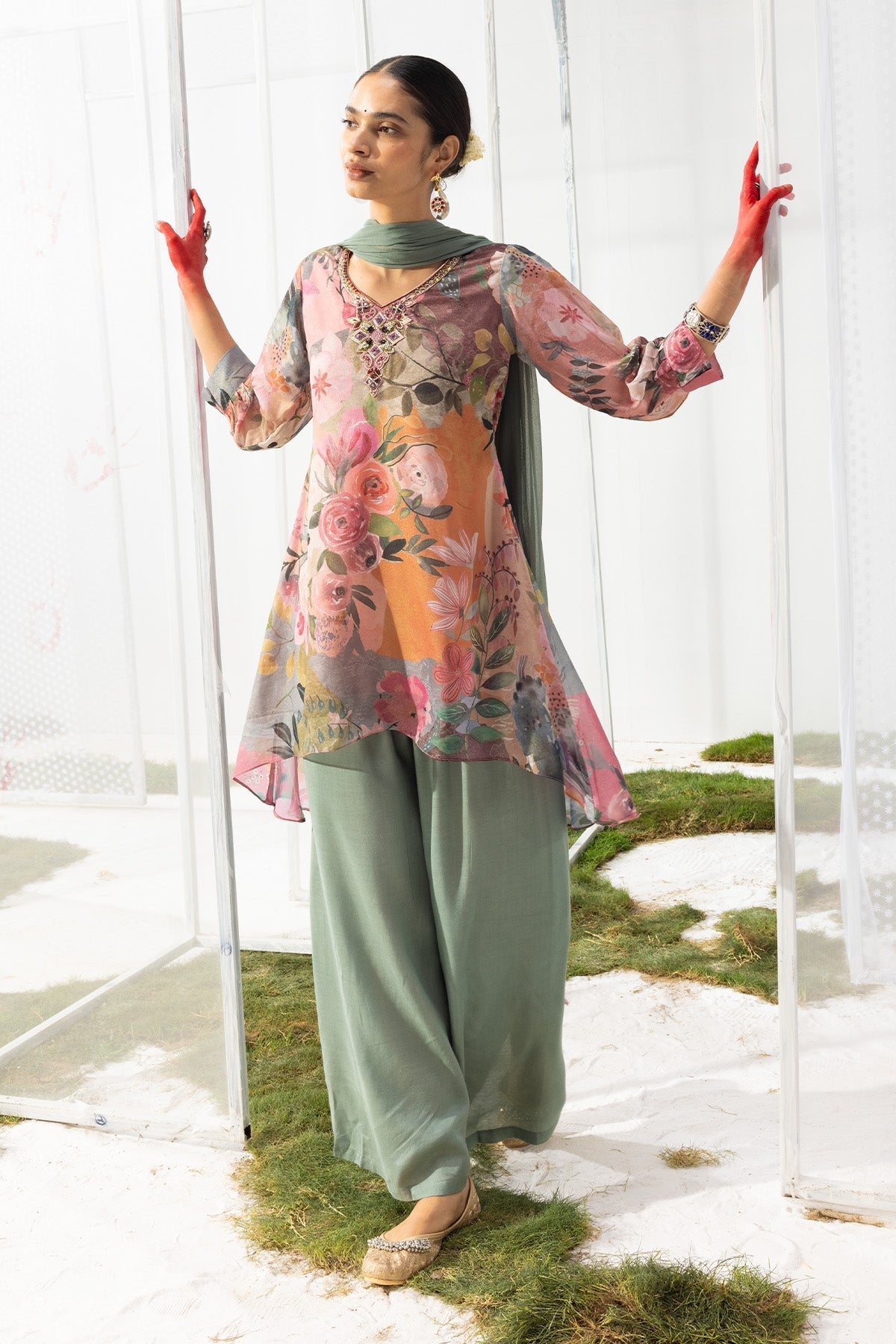 Multi-Printed Kurta 3 Pcs Set