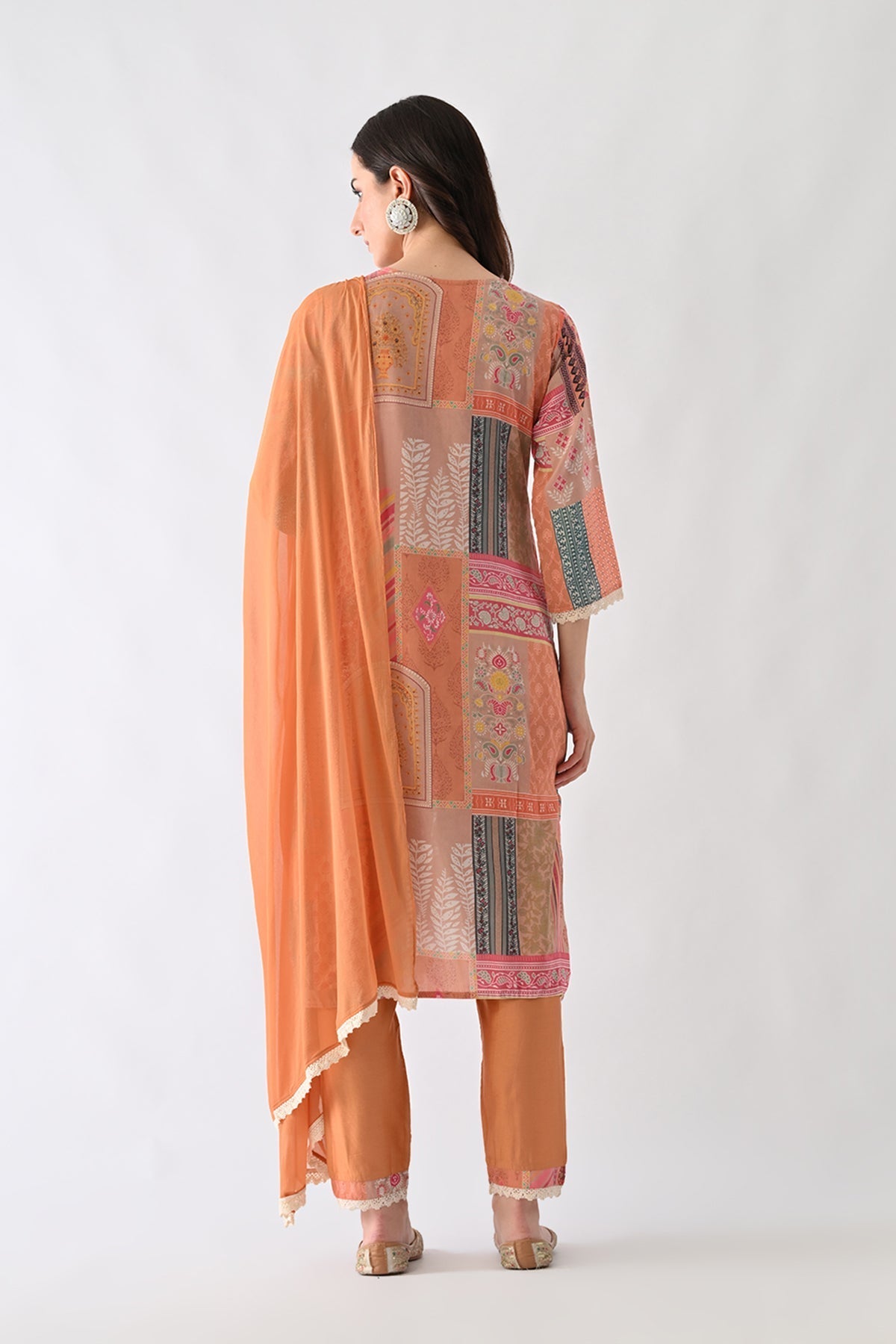 Multi Embroidered Straight Kurta 3 Pcs Set