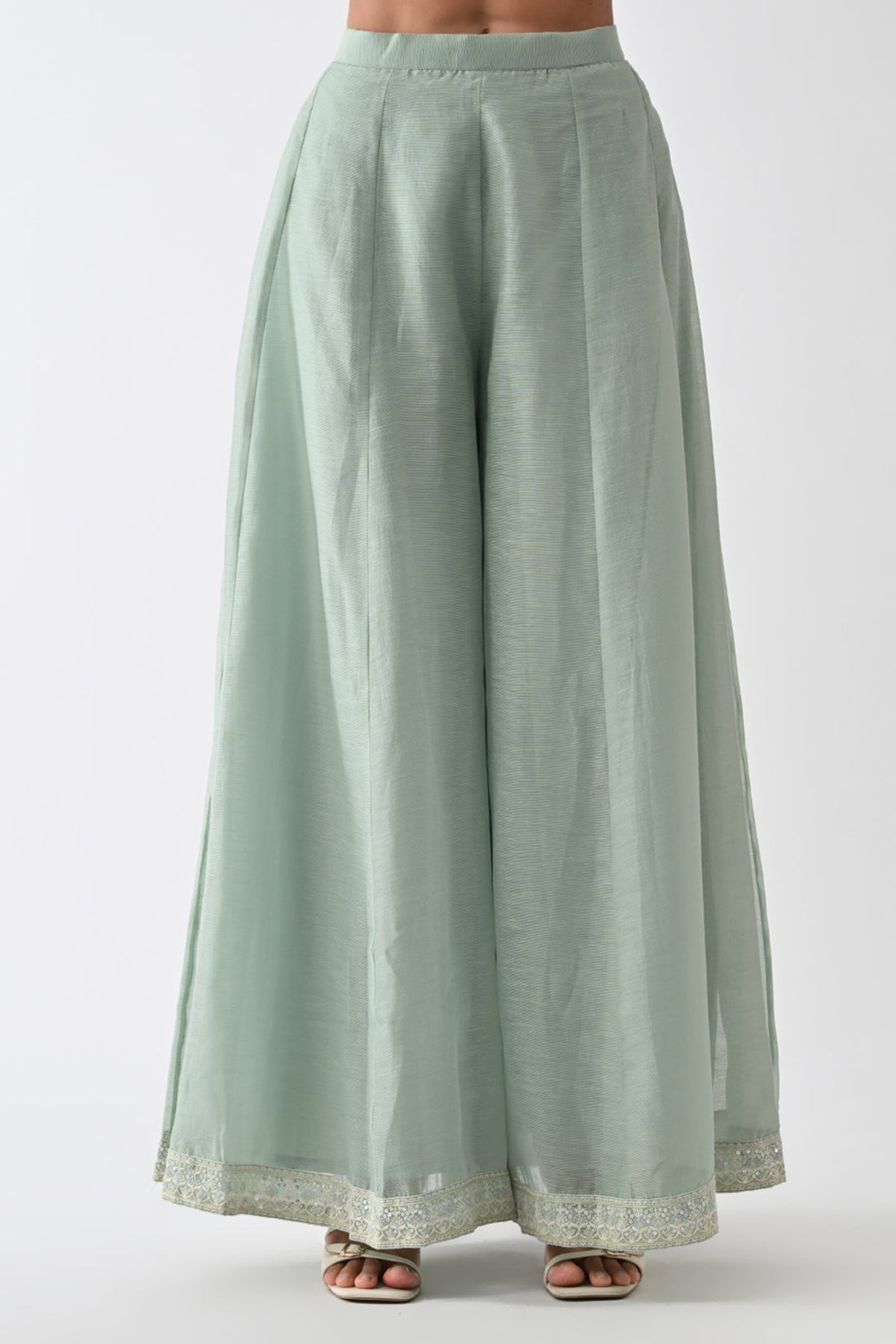Green Embroidered Co-Ord 3 Pcs Set