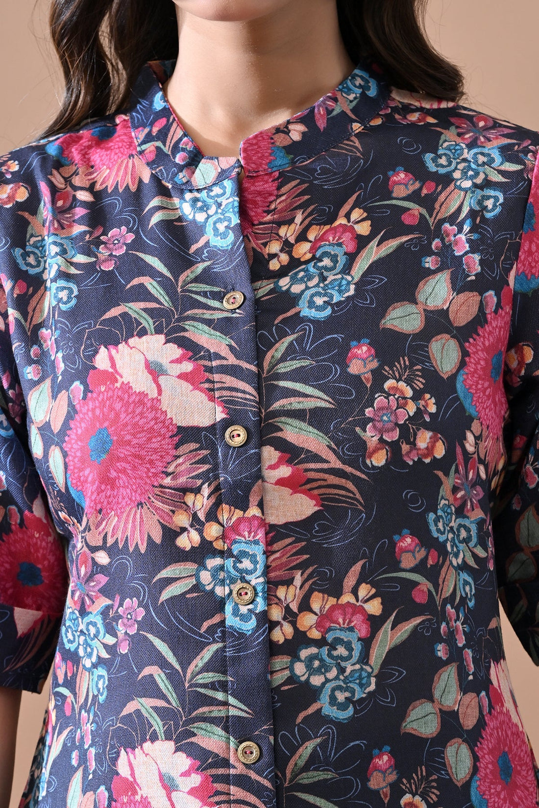 Blue Floral Printed Top
