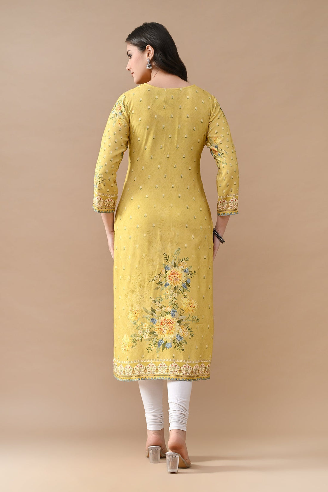Green Printed Straight Kurta