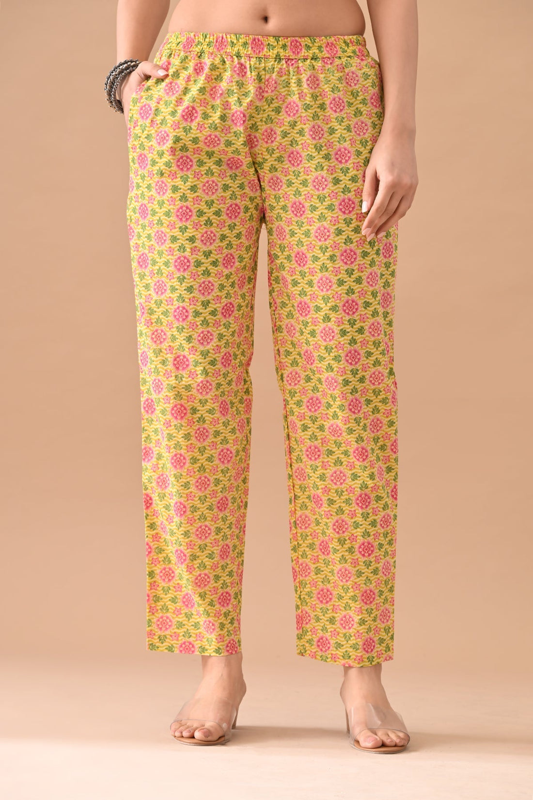 Yellow Floral Printed Kurta 3 Pcs Set