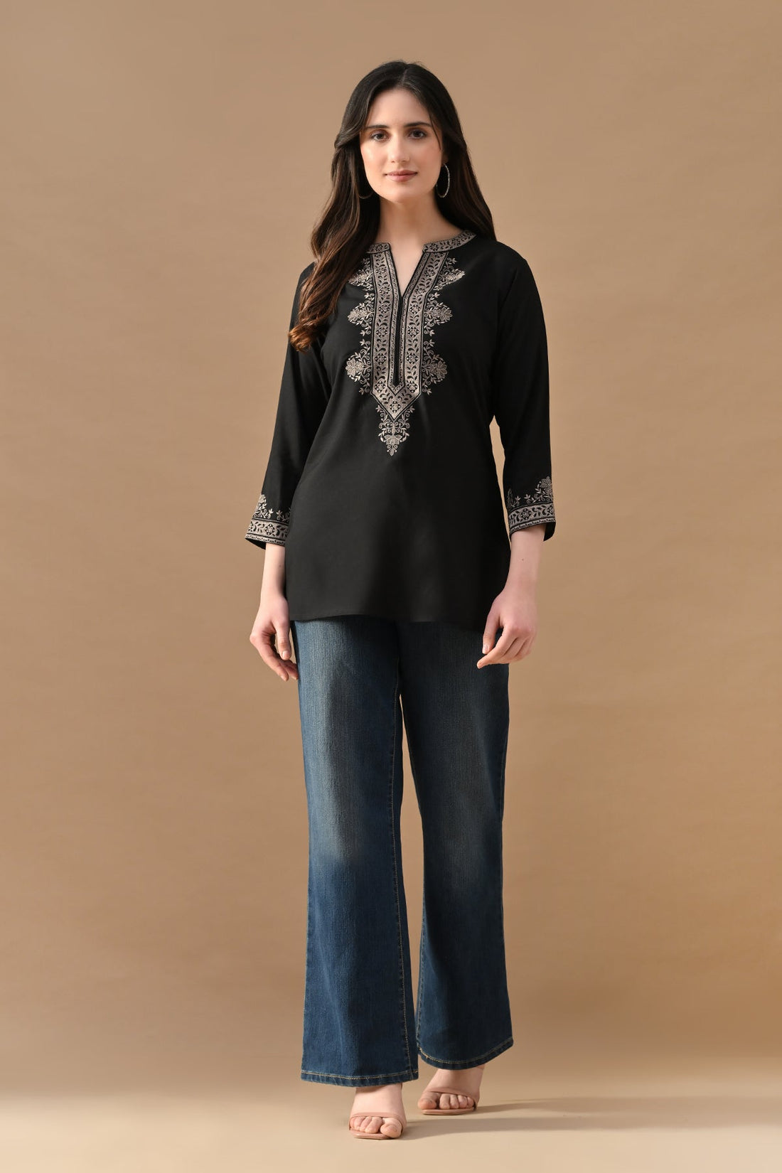 Black Embroidered Top