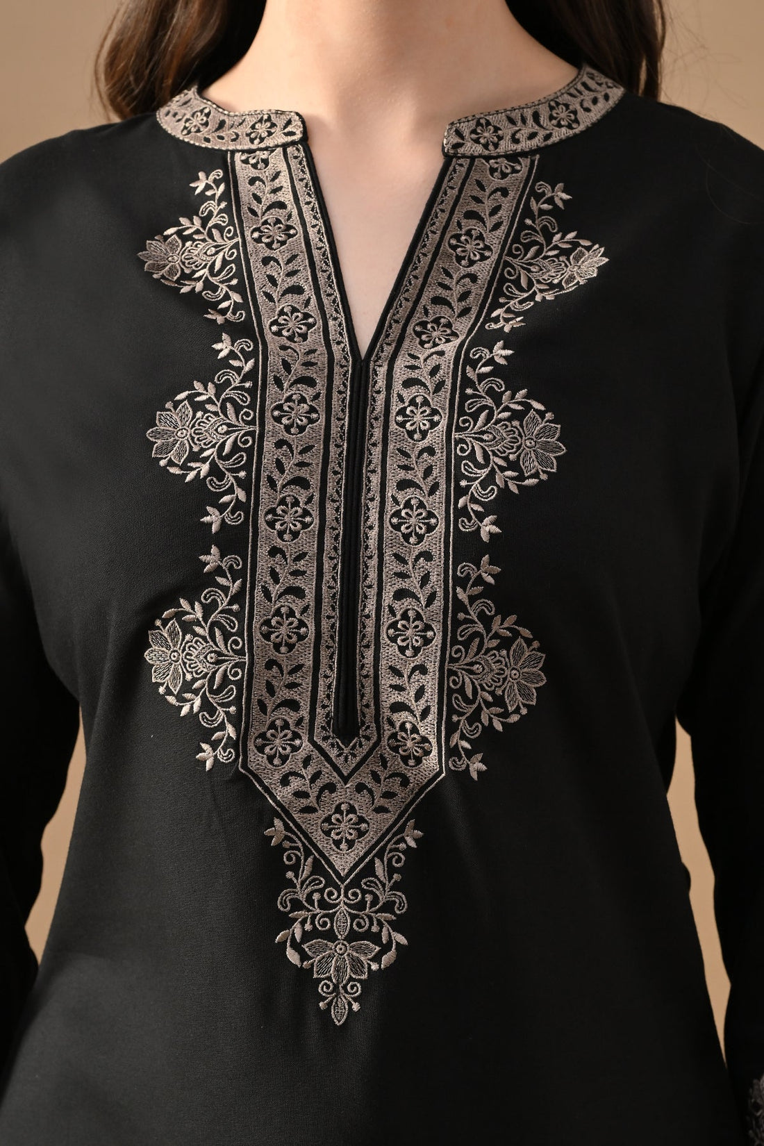 Black Embroidered Top