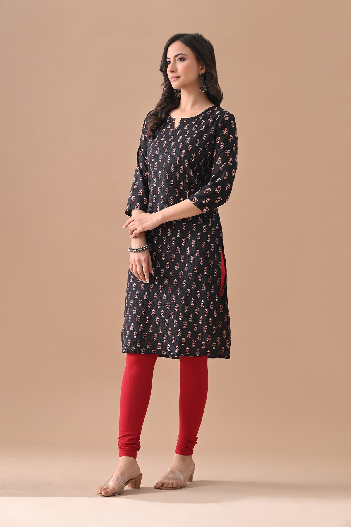 Black Printed Kurta