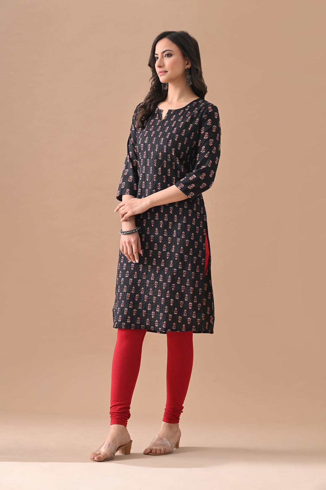 Black Printed Kurta