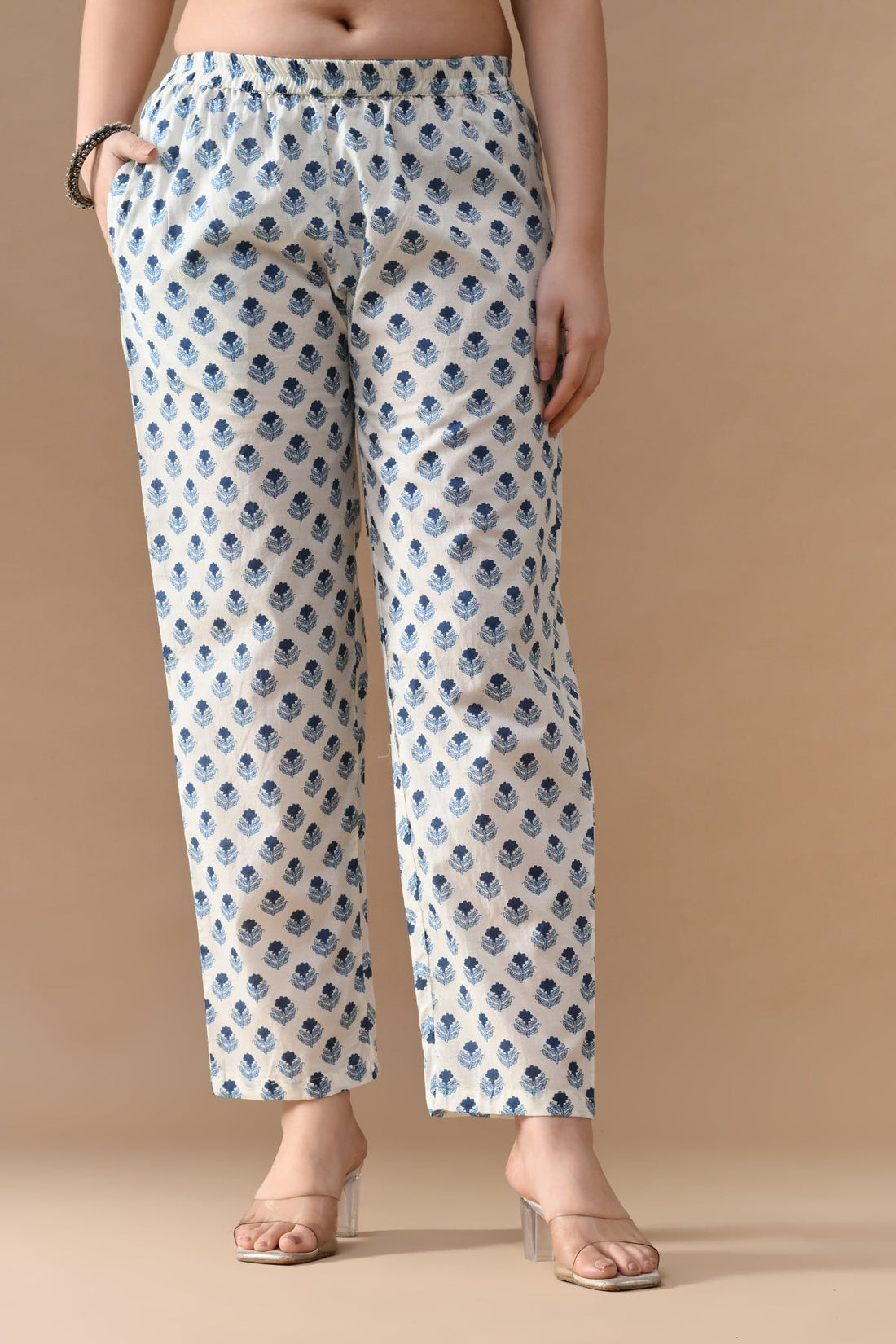 Cream Floral Printed Kurta 2 Pcs Set