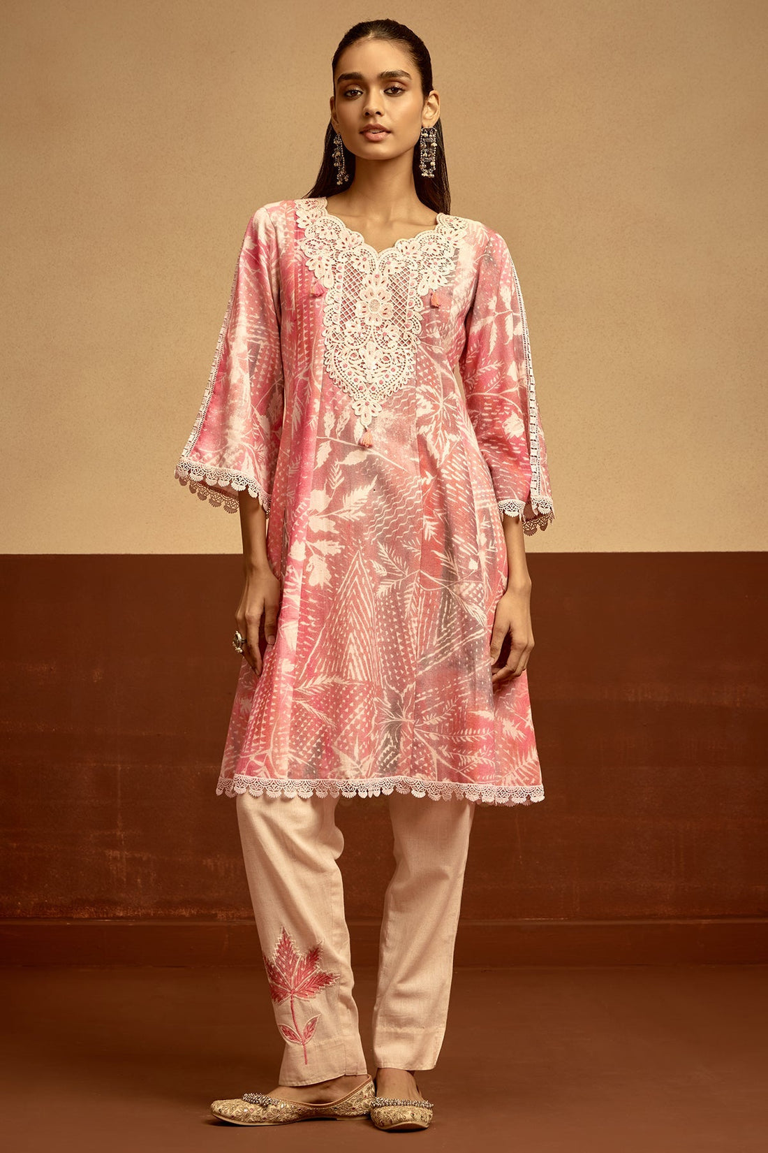 Cream Printed Kurta 2 Pcs Set