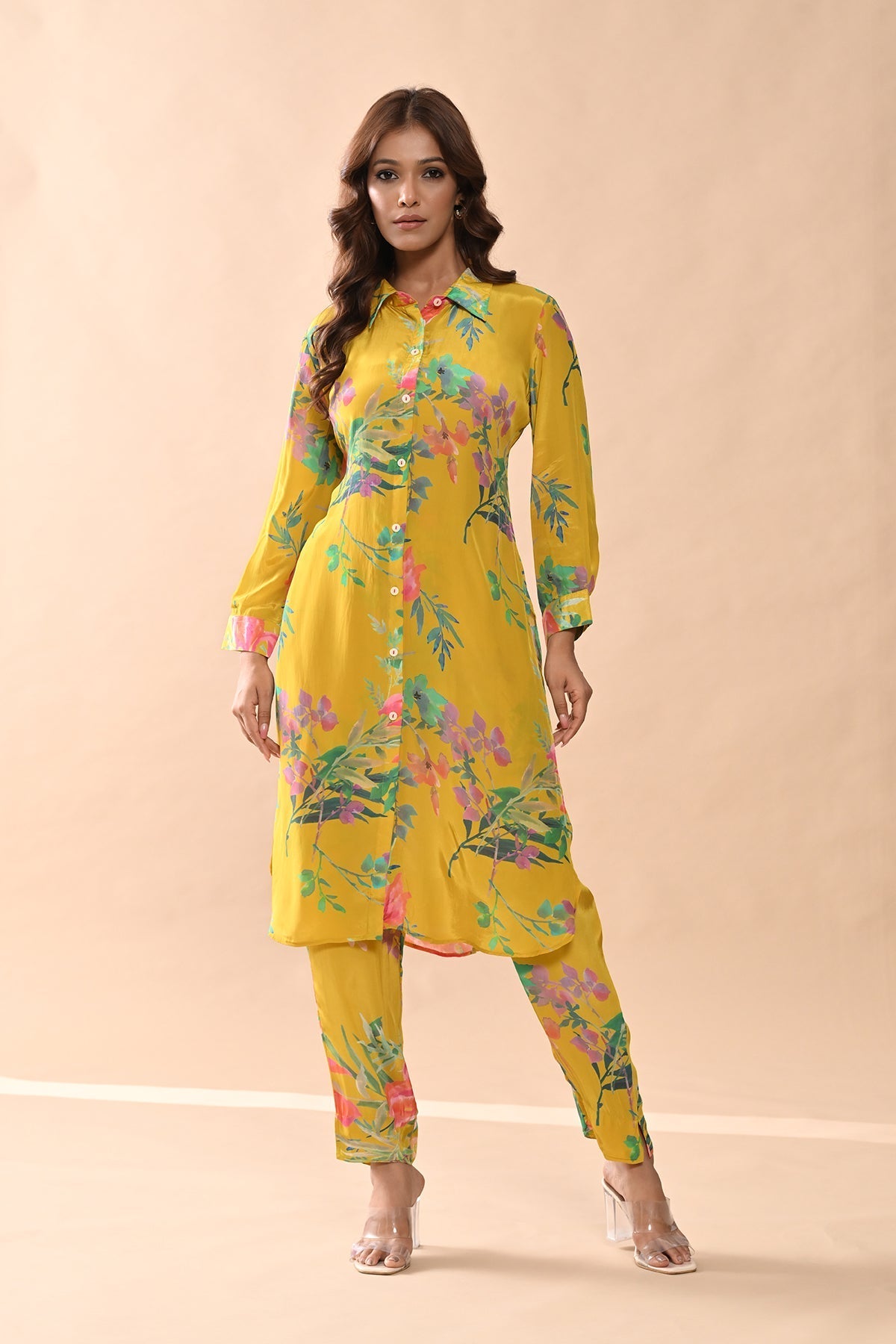 Yellow Printed Kurta 2 Pcs Set