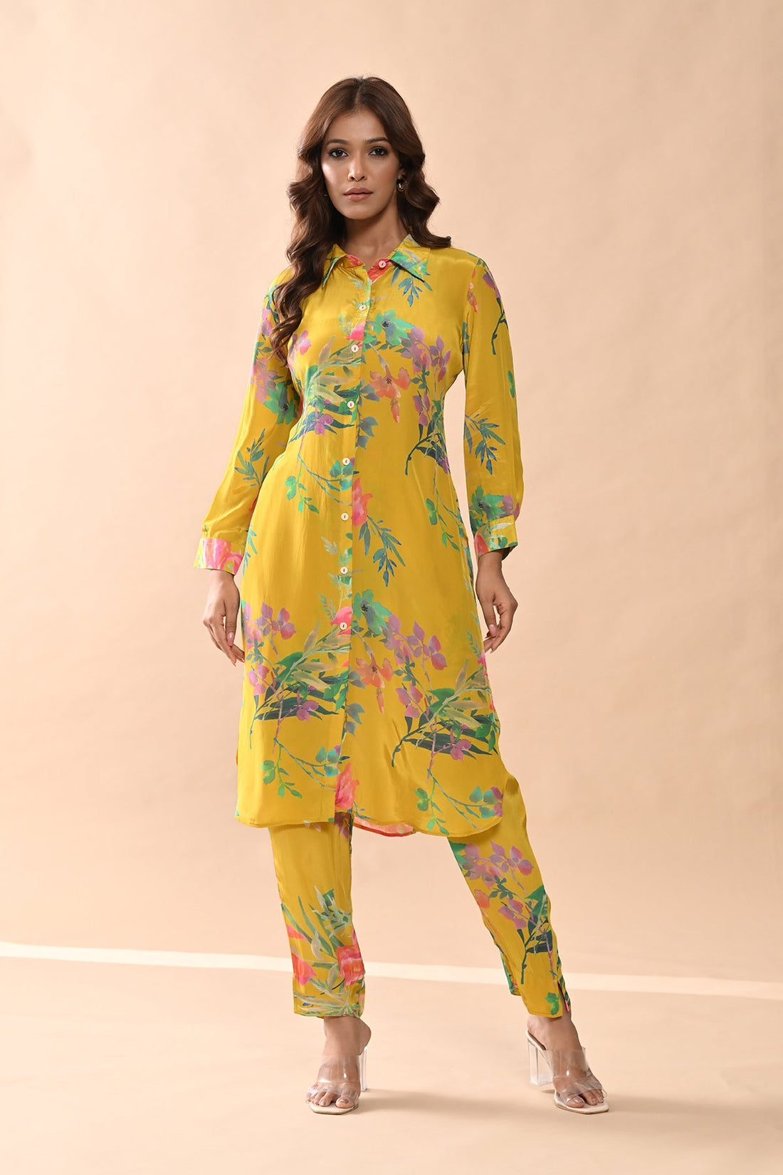 Yellow Printed Kurta 2 Pcs Set