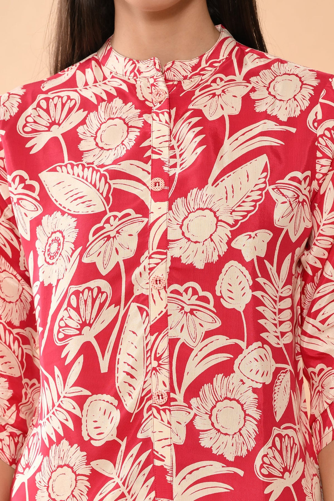 Pink Printed Straight Top