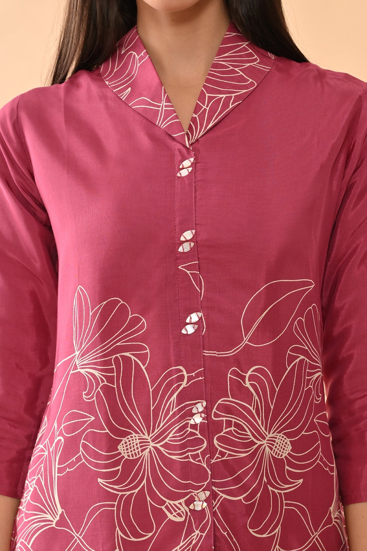 Pink Printed straight Top