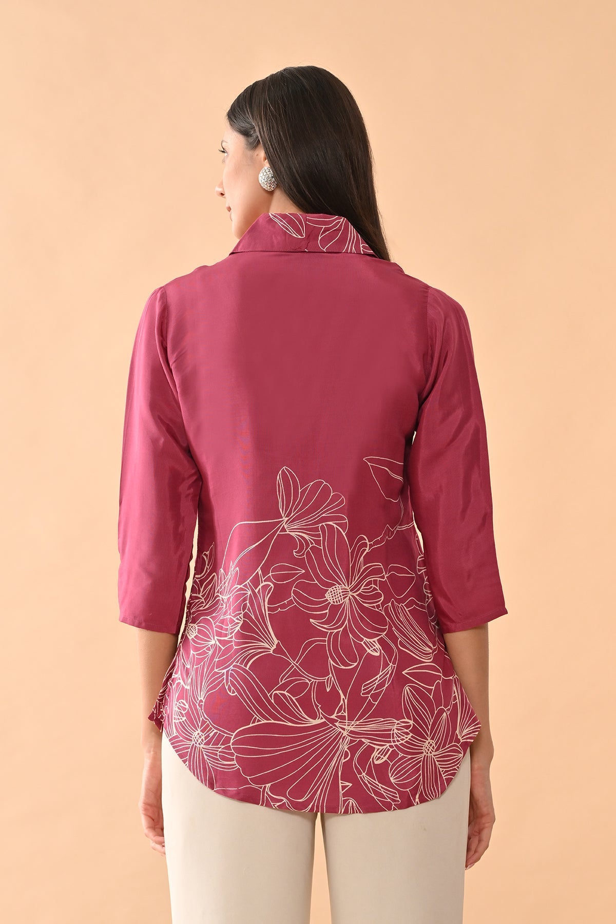 Pink Printed straight Top