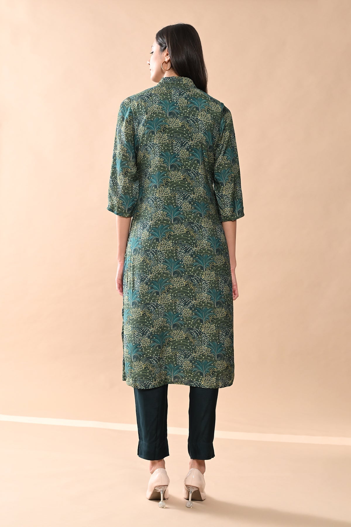 Green Printed Kurta 2 Pcs Set