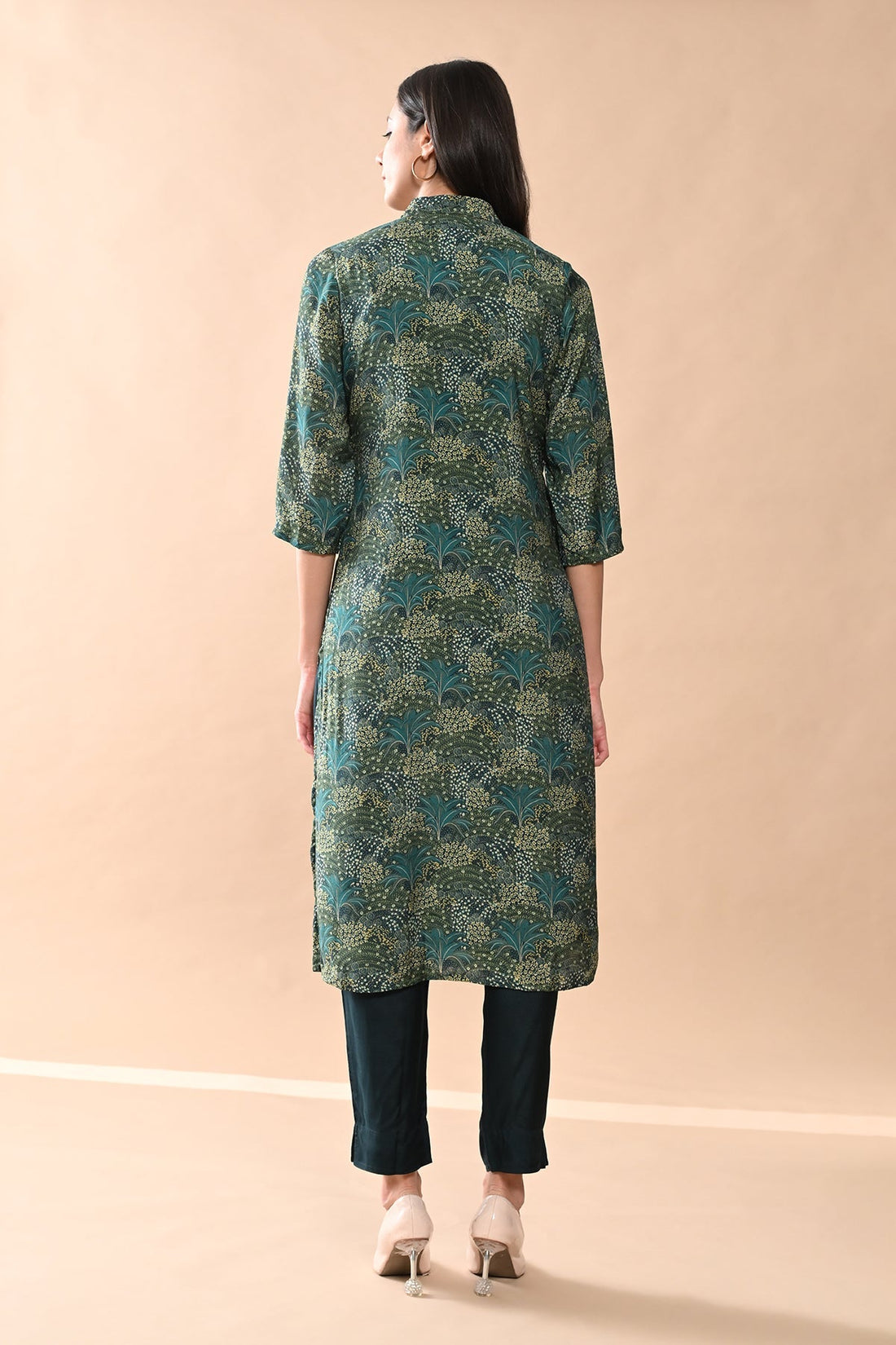 Green Printed Kurta 2 Pcs Set