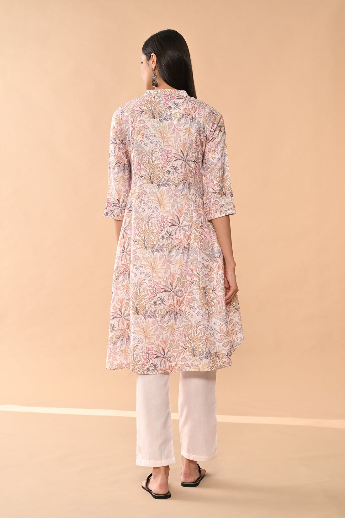 Cream Printed Kurta 2 Pcs Set