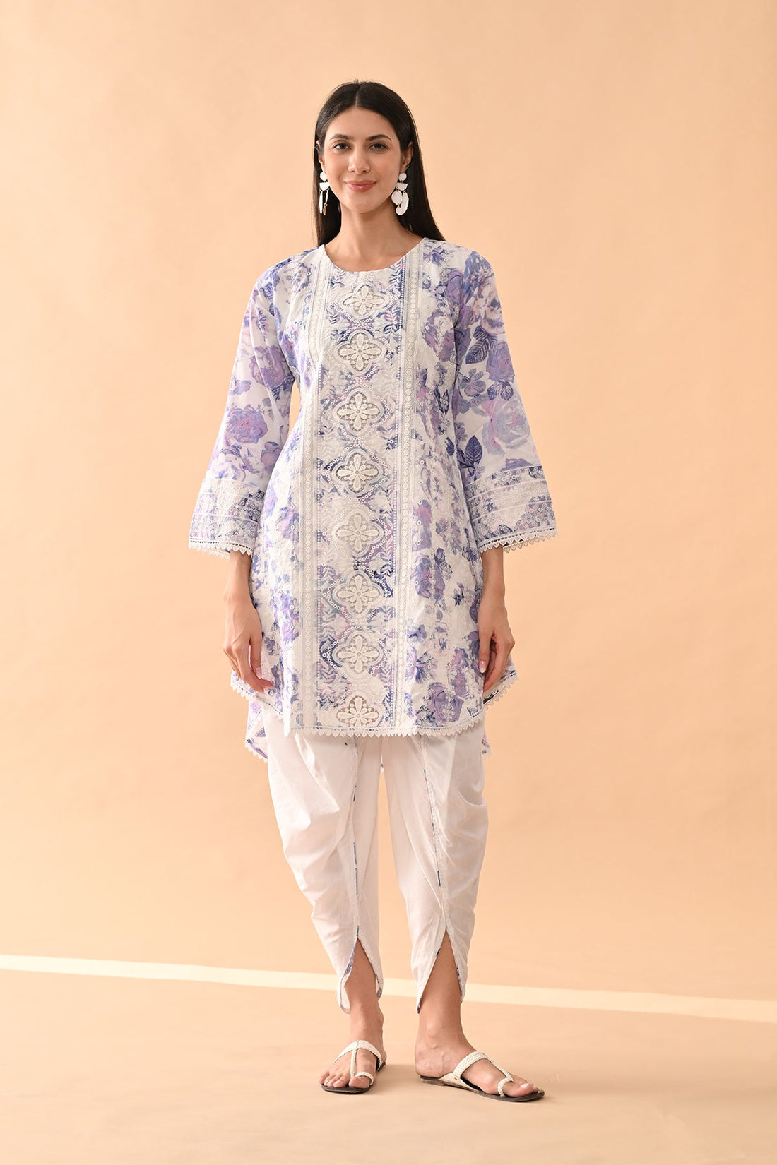 White Embellished Kurta 2 Pcs Set