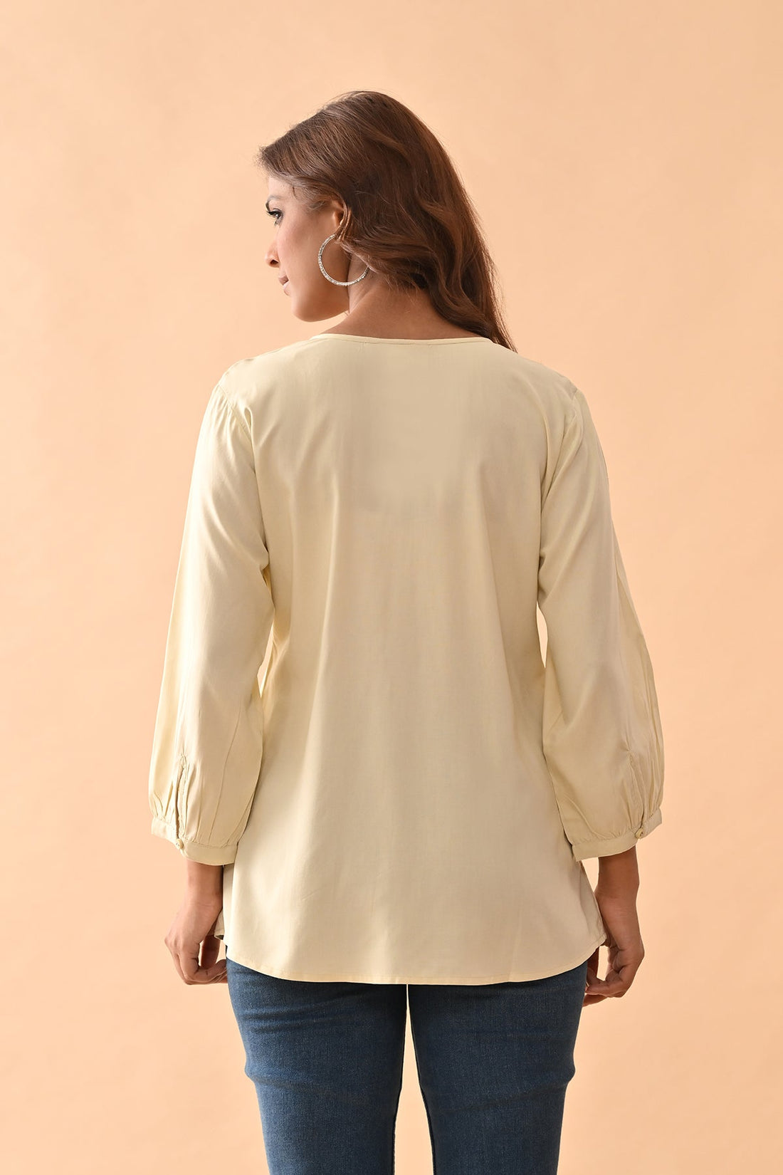 Cream Embroidered Top