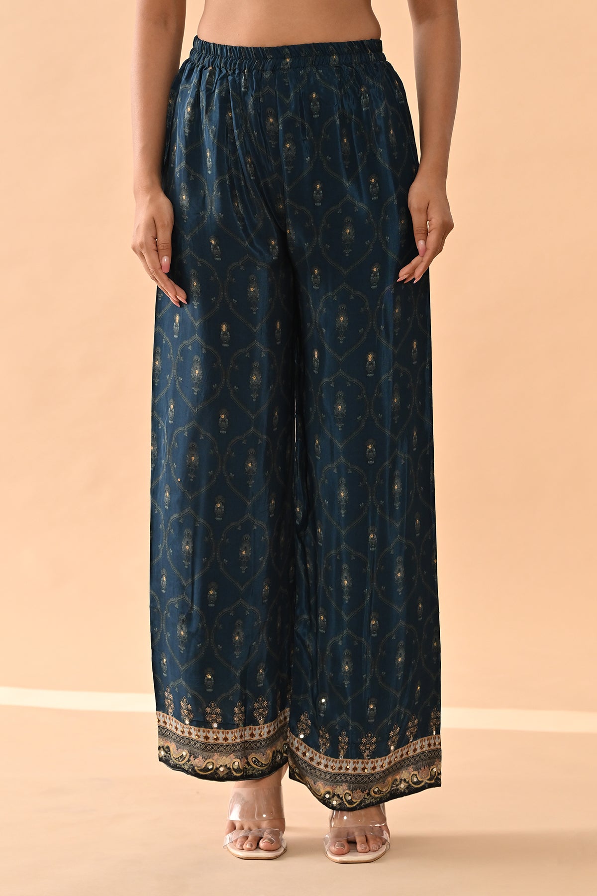 Teal Embellished Kurta 3 Pcs Set