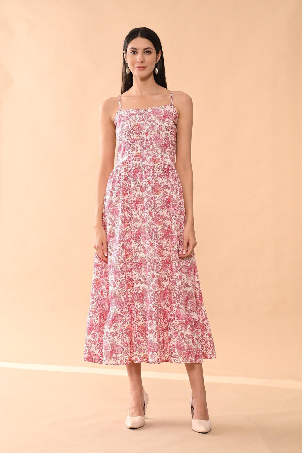 Cream Printed Dress