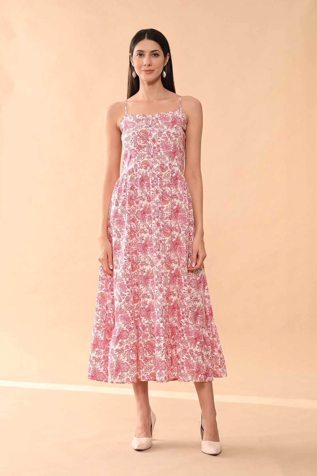 Cream Printed Dress