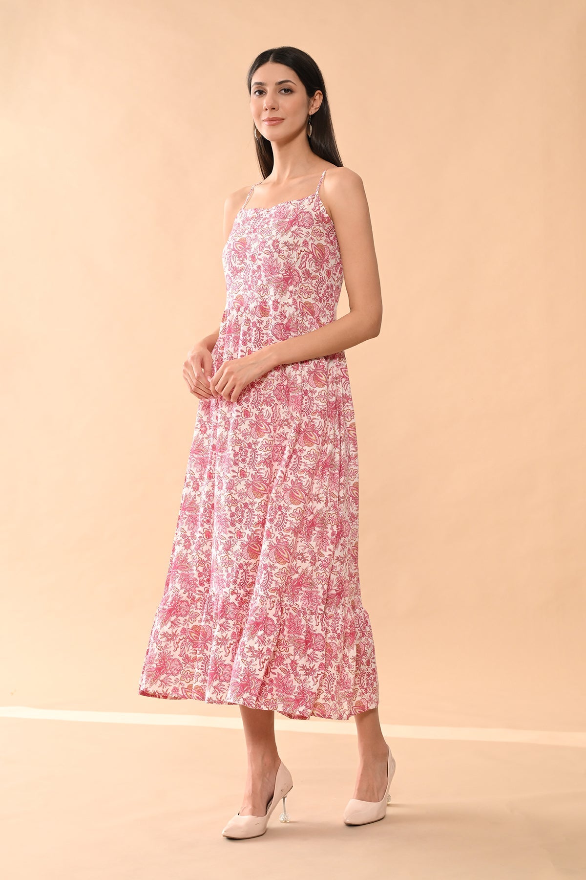 Cream Printed Dress