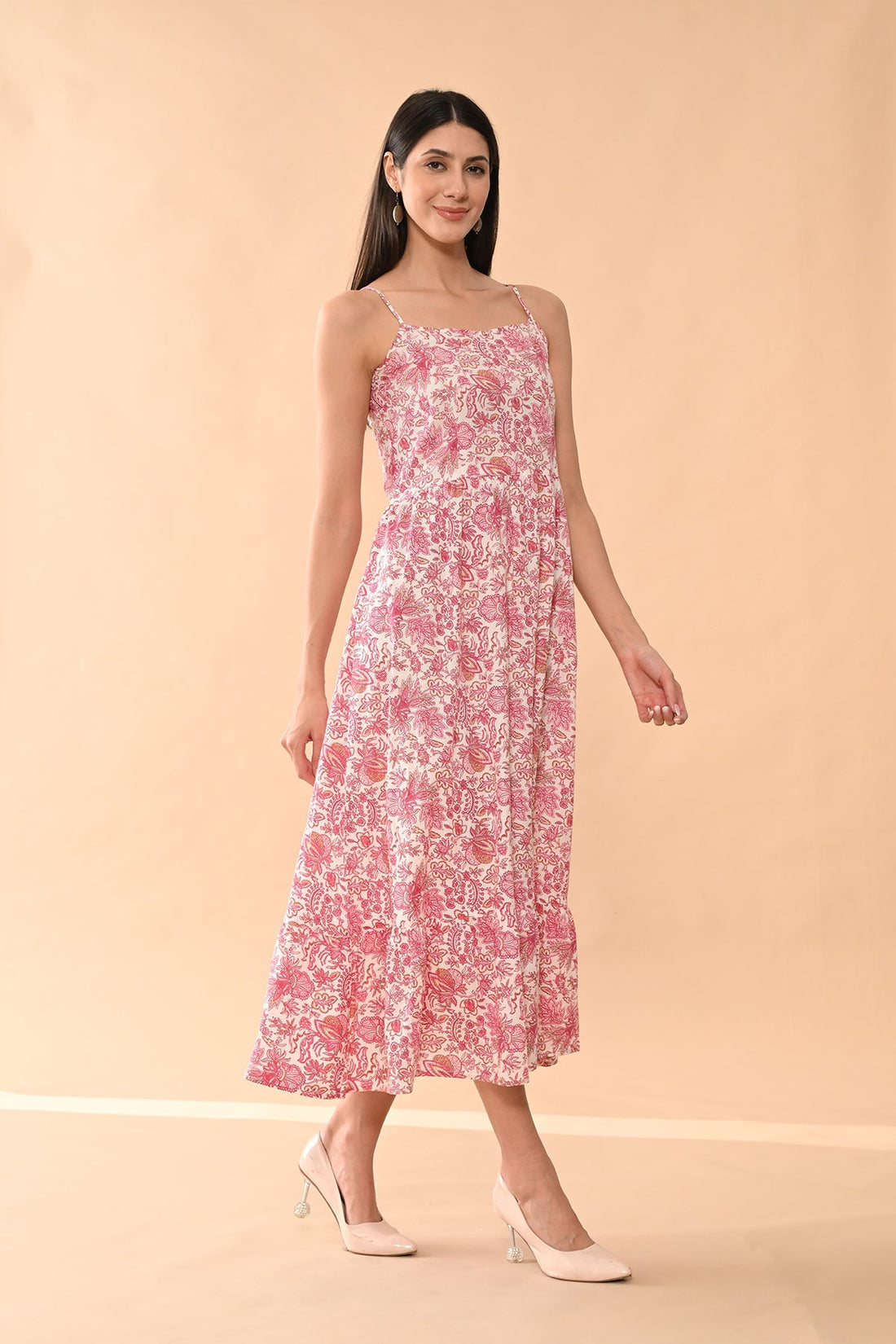 Cream Printed Dress