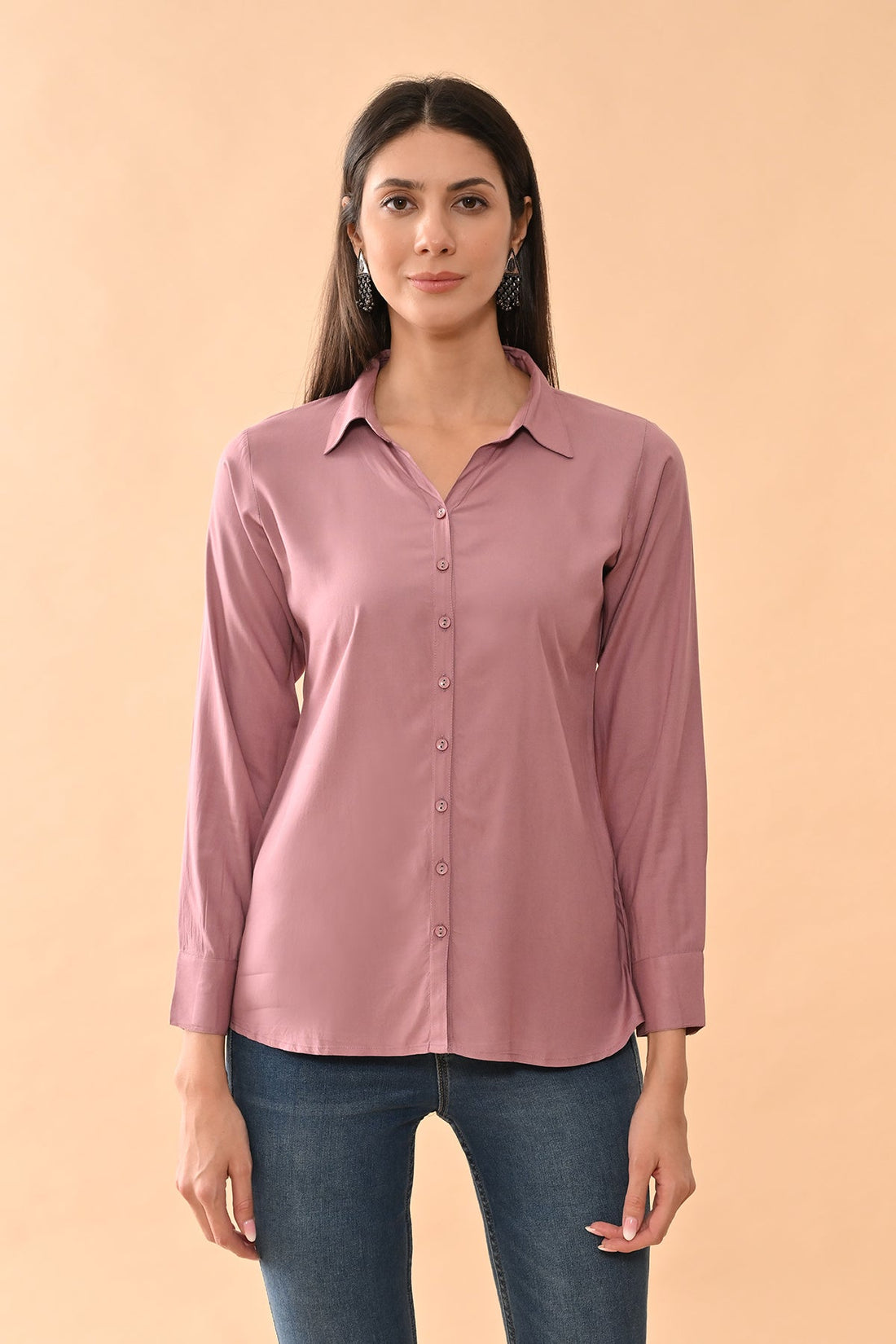 Mauve Solid Straight Top
