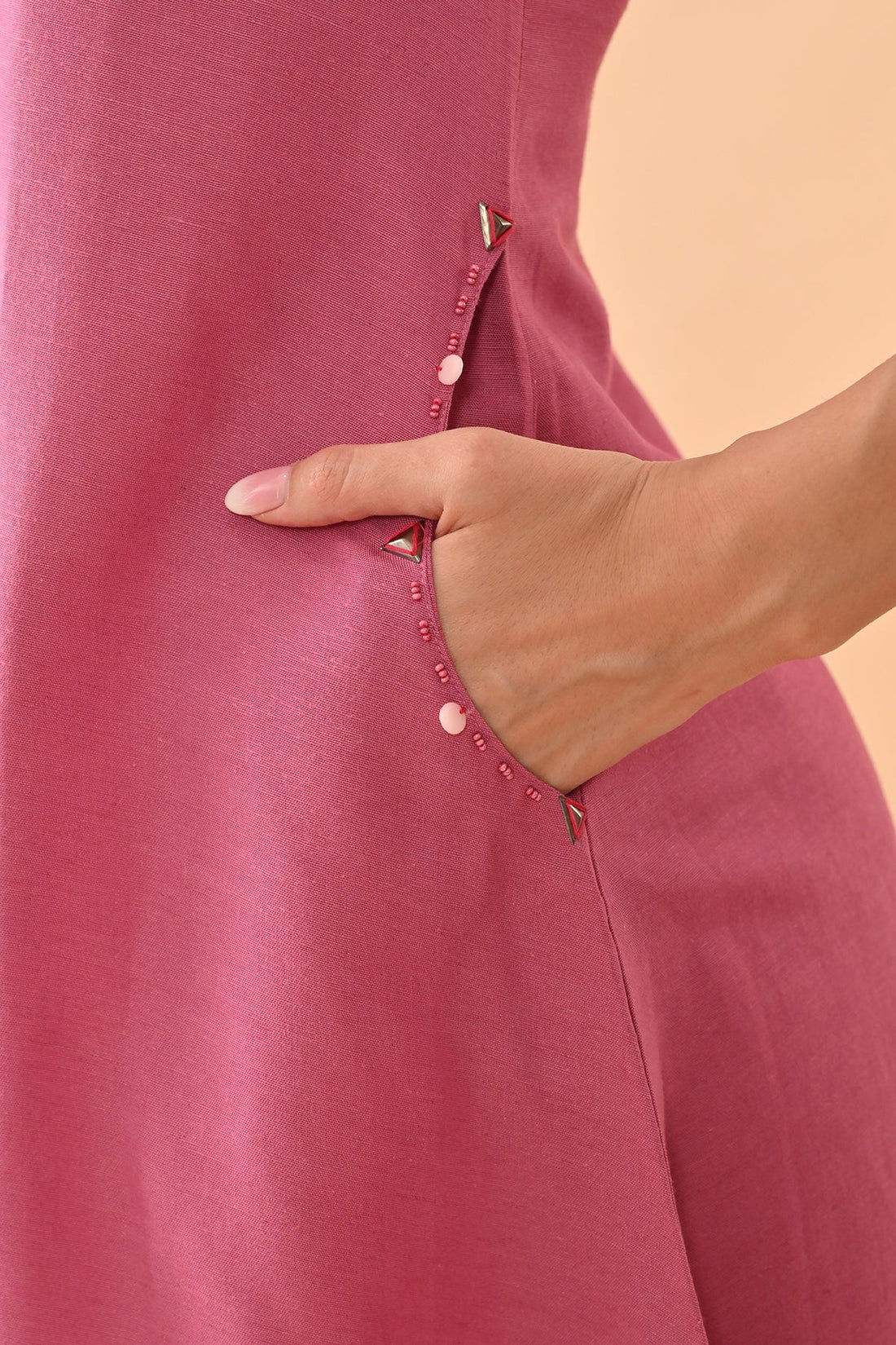 Pink Solid A-line Kurta 2 Pcs Set