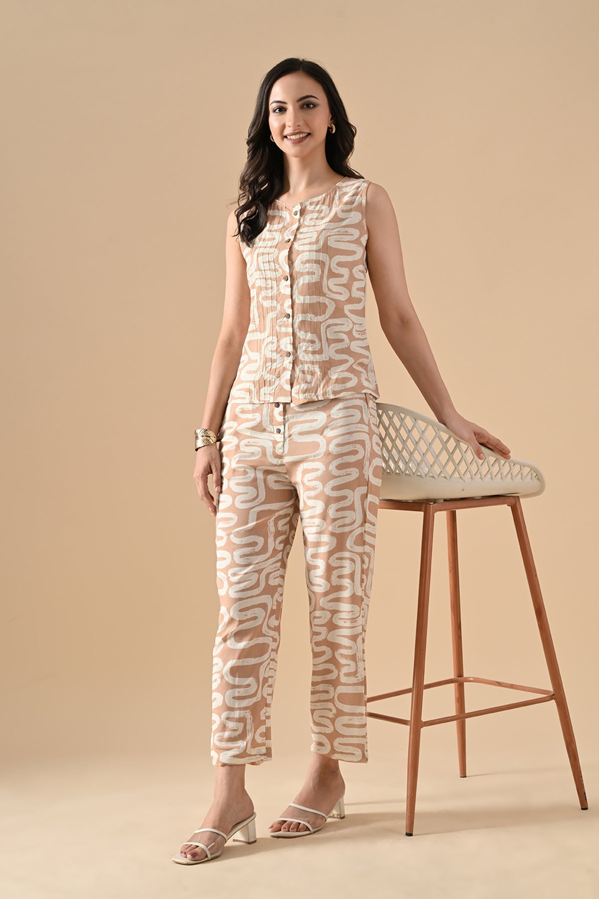 Cream Printed Co-Ord Set