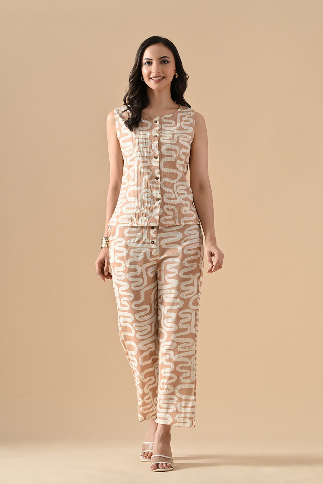 Cream Printed Co-Ord Set