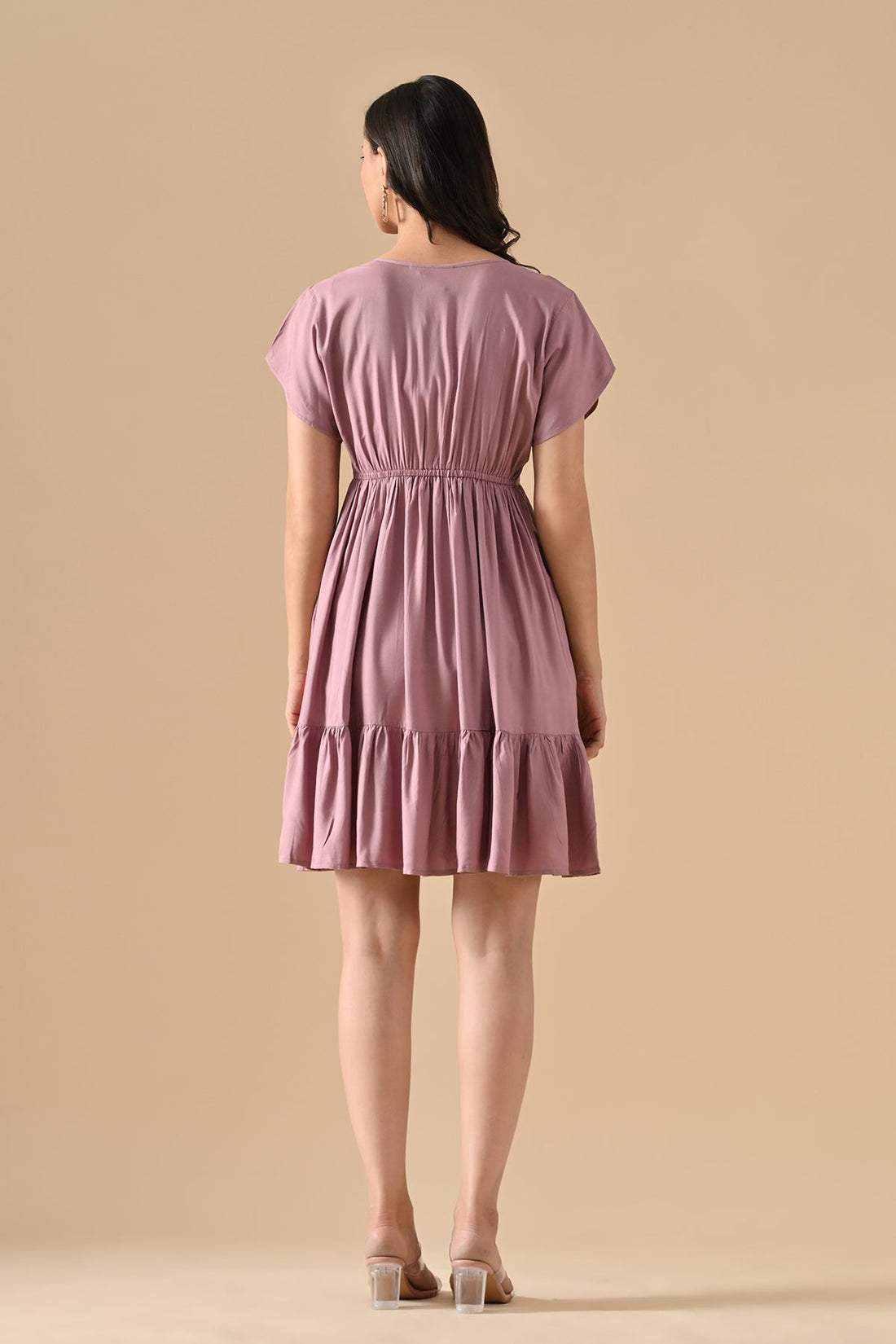Mauve Solid Flared Tunic
