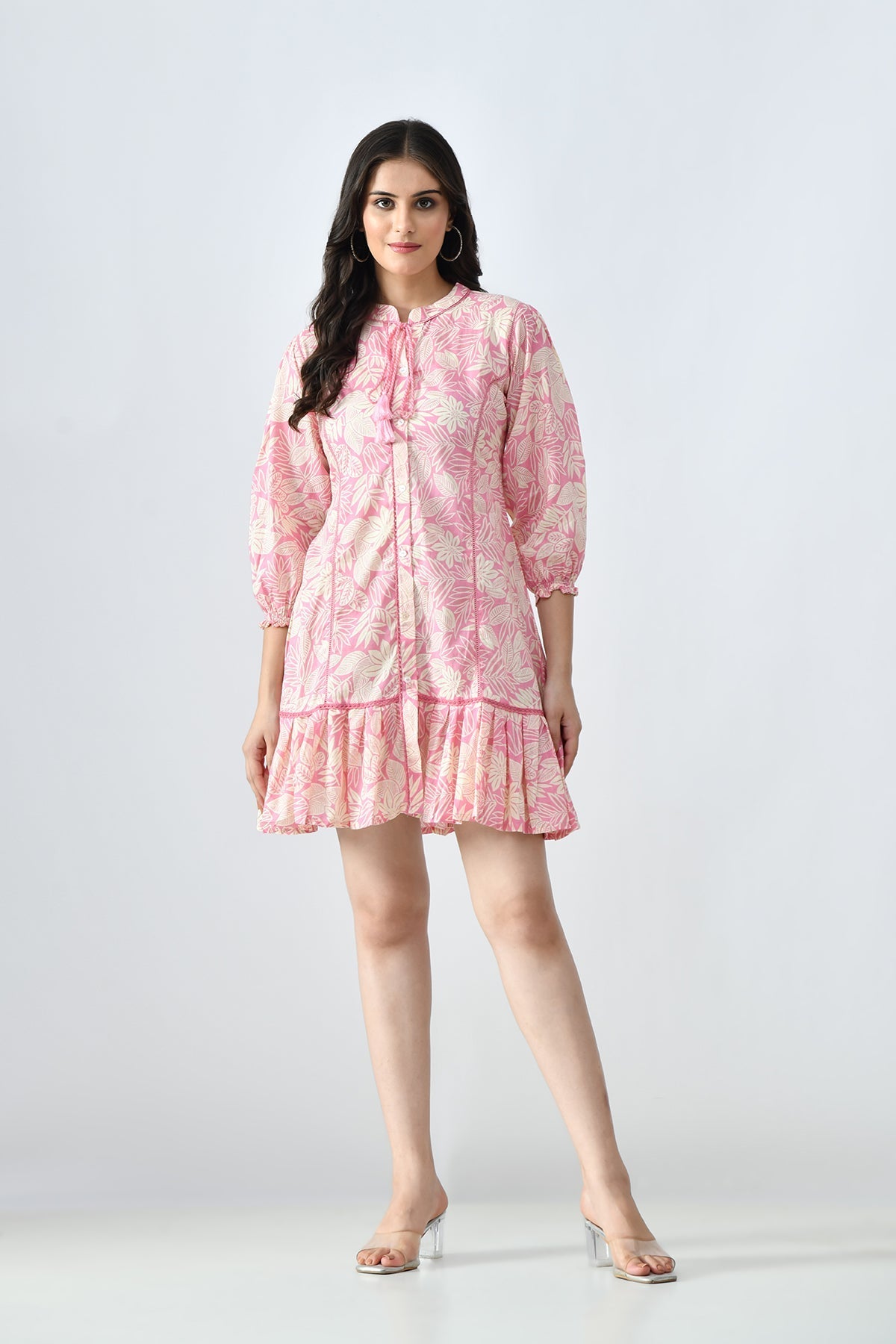 Cream Printed Dress