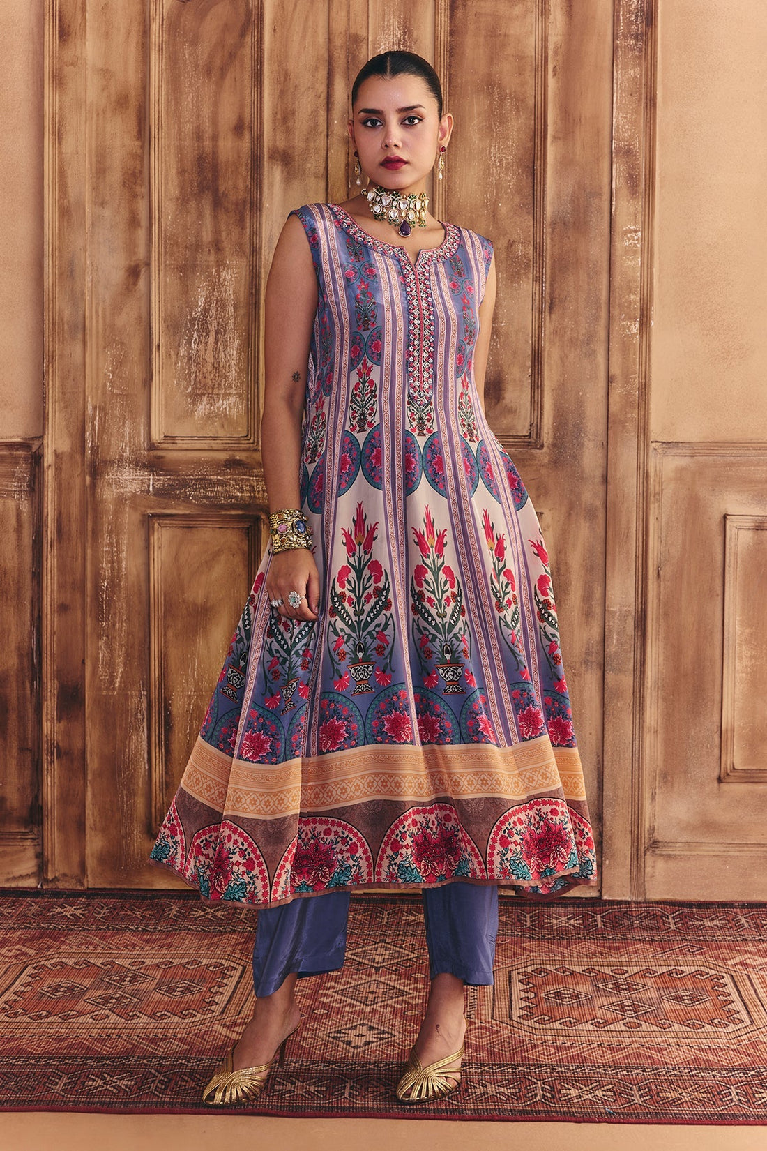 Multi Embellished Kurta 2 Pcs Set