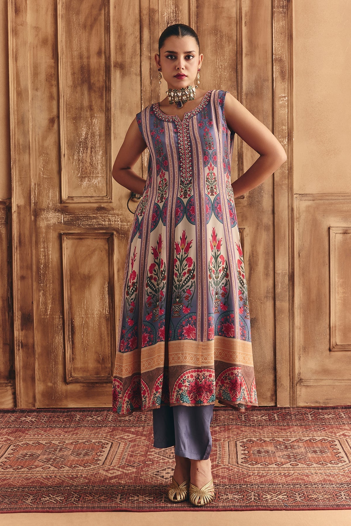 Multi Embellished Kurta 2 Pcs Set