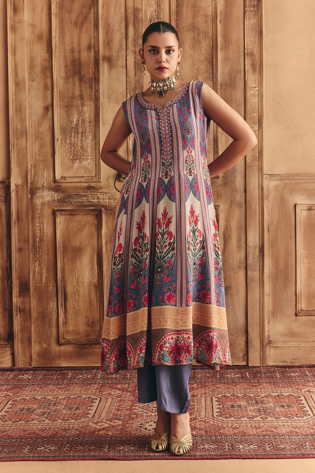 Multi Embellished Kurta 2 Pcs Set